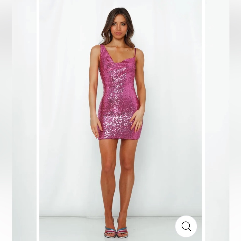 Hello Molly Citadel Skies Dress Pink Sequins